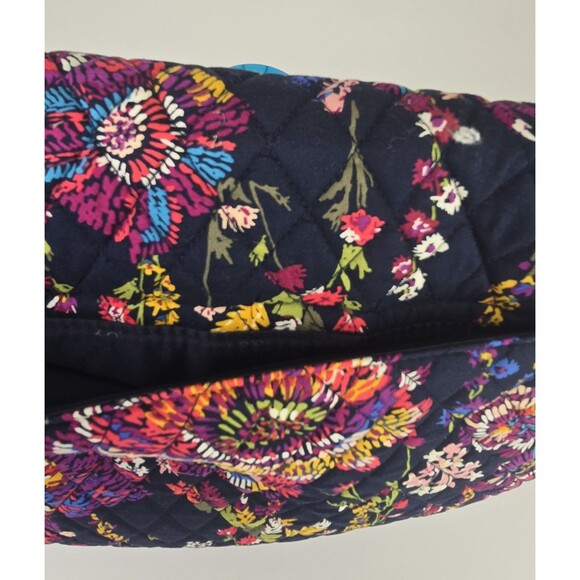 Vera Bradley Essential Messenger or Computer Bag of Midnight Wildflowers - Picture 11 of 13